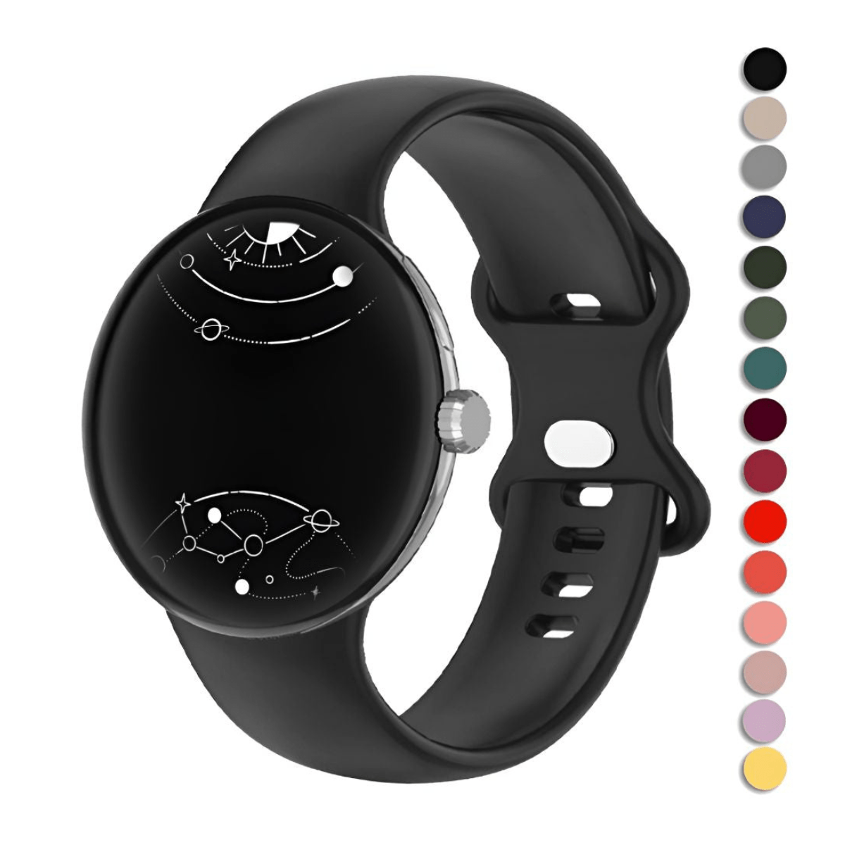 Amavi No Gap Silicone Sports Band For Google Pixel Watch - Astra Straps
