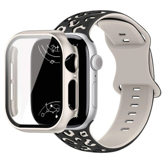 Aureus Engrave Leopard Silicone Band With Glass Case - Astra Straps