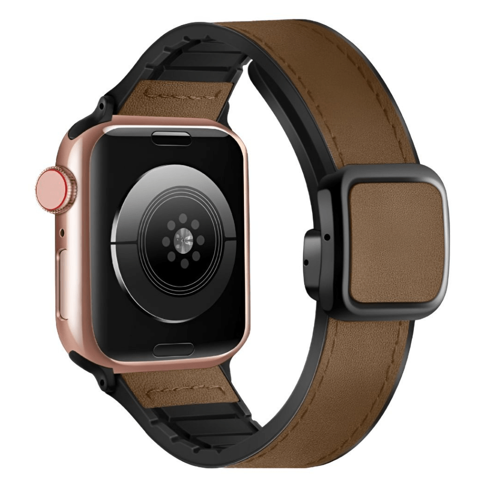 NEW[BAND] Brown Leather Magnetic For Apple … Marley Magnetic Genuine Leather Apple Watch Band For Series  main image 3