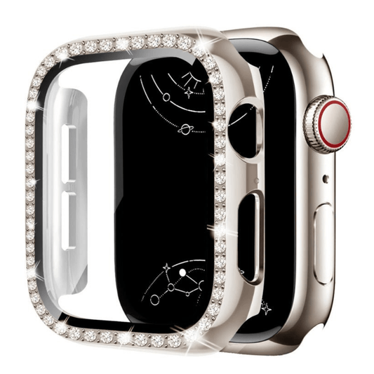 Indigeo Bling Diamond Tempered Glass Case For Apple Watch Series 10 - Astra Straps