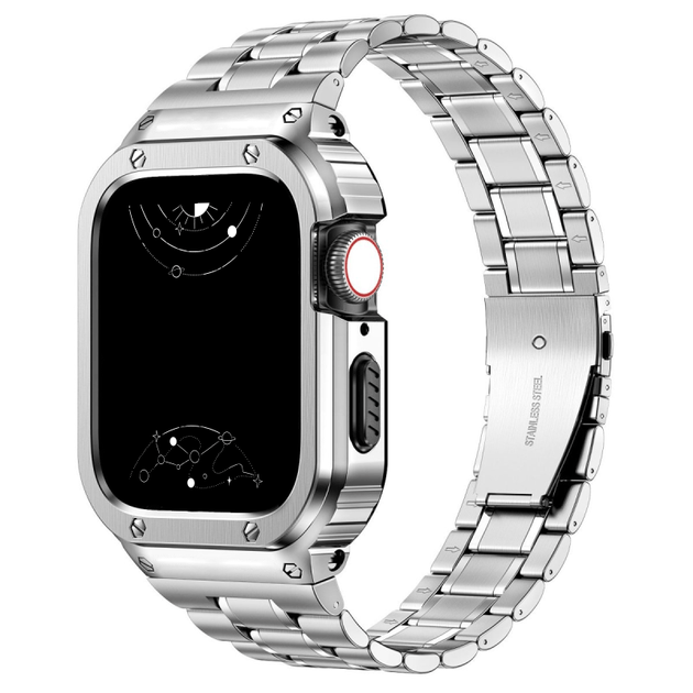Lex Stainless Steel Band with Case For Apple Watch Series 4,5,6,7,8+SE