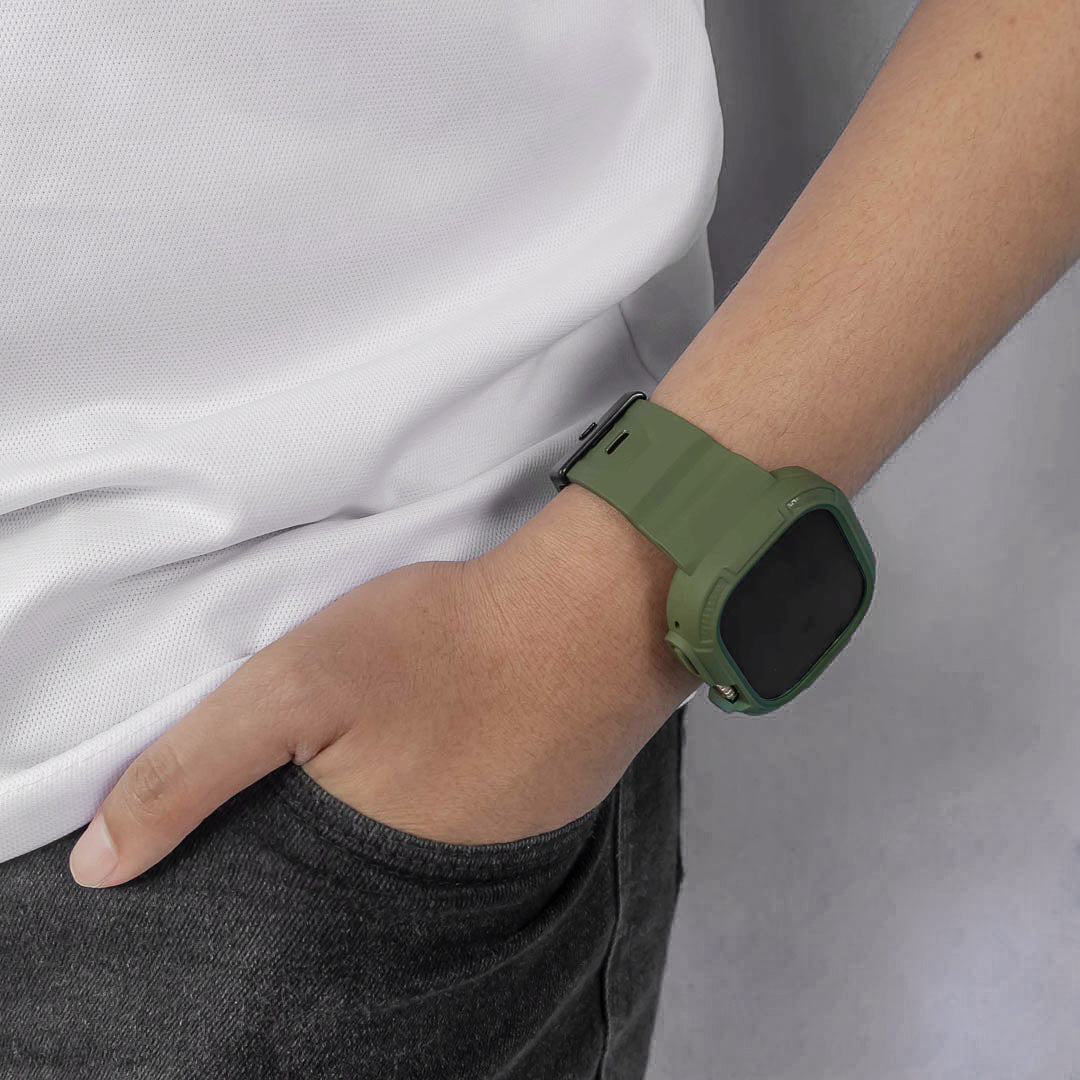 Primus Rugged Silicone Apple Watch Band + Case For Series 1-9, SE, SE2 ...