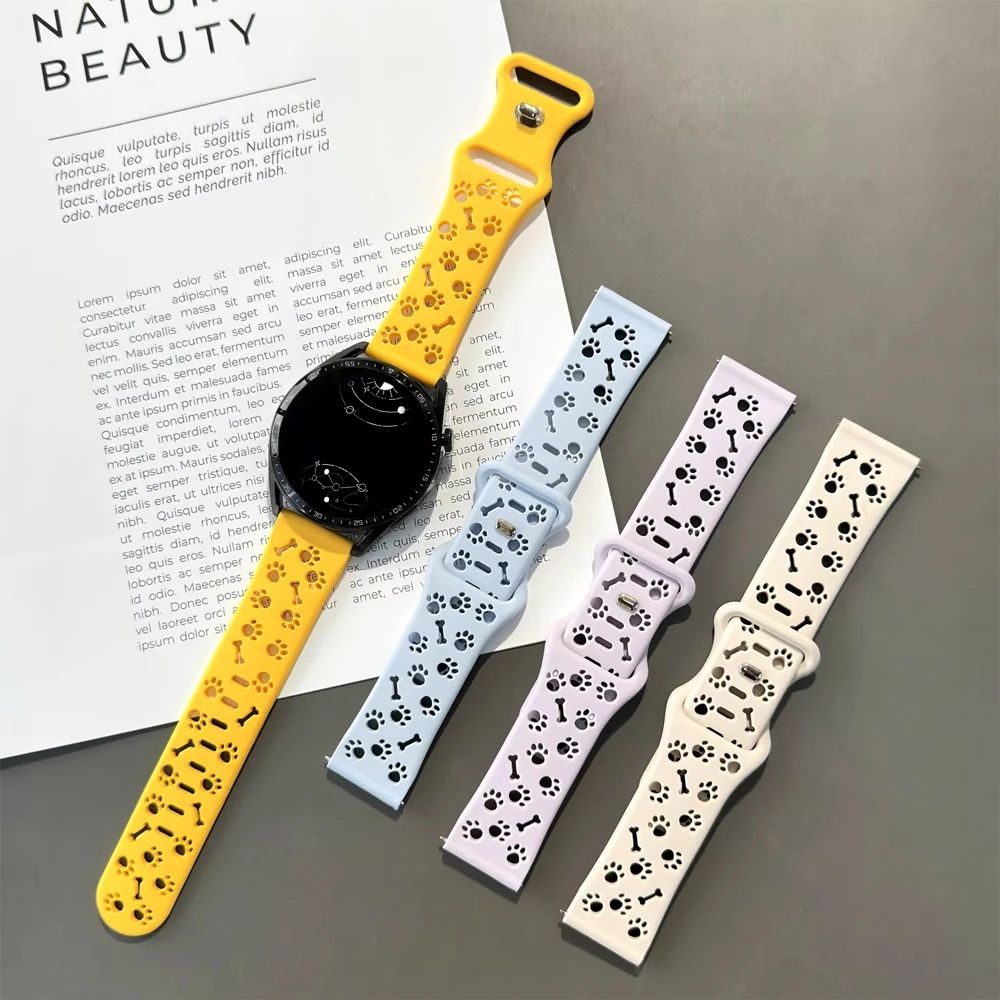 Acervus Engraved Dog Paw Silicone Galaxy Band - Astra Straps