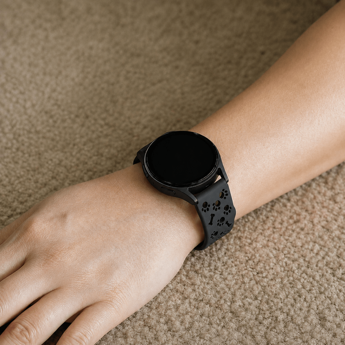 Acervus Engraved Dog Paw Silicone Galaxy Band - Astra Straps