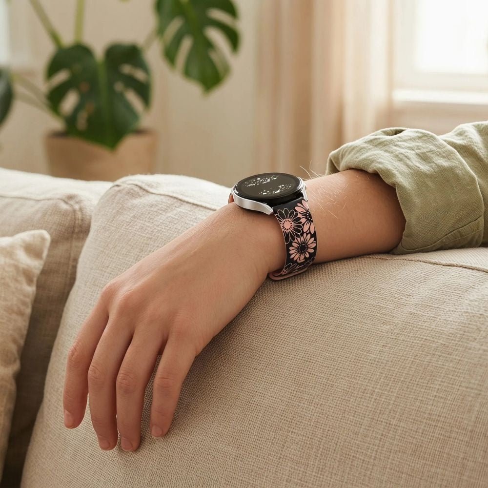 Asper Engraved Flower Silicone Galaxy Band - Astra Straps