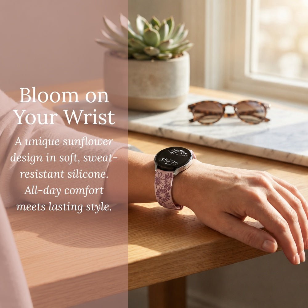 Asper Engraved Flower Silicone Galaxy Band - Astra Straps