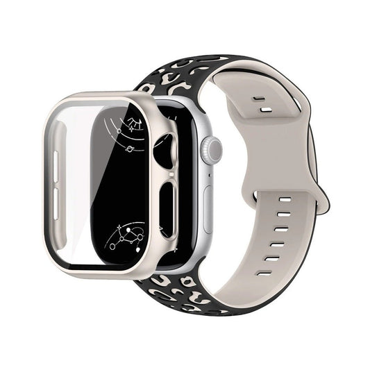 Aureus Engrave Leopard Silicone Band With Glass Case - Astra Straps