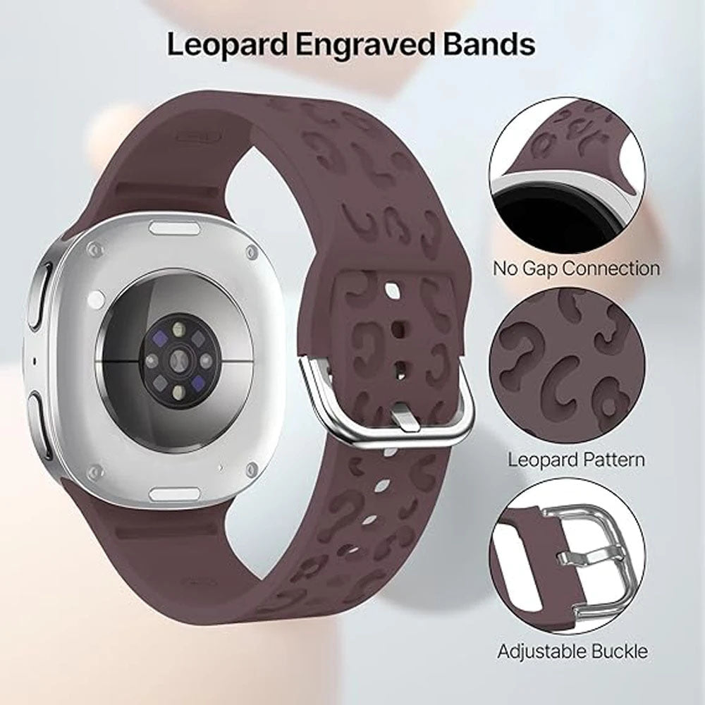 Diruo Engraved Leopard Silicone Band For Galaxy Watch 8 - Astra Straps