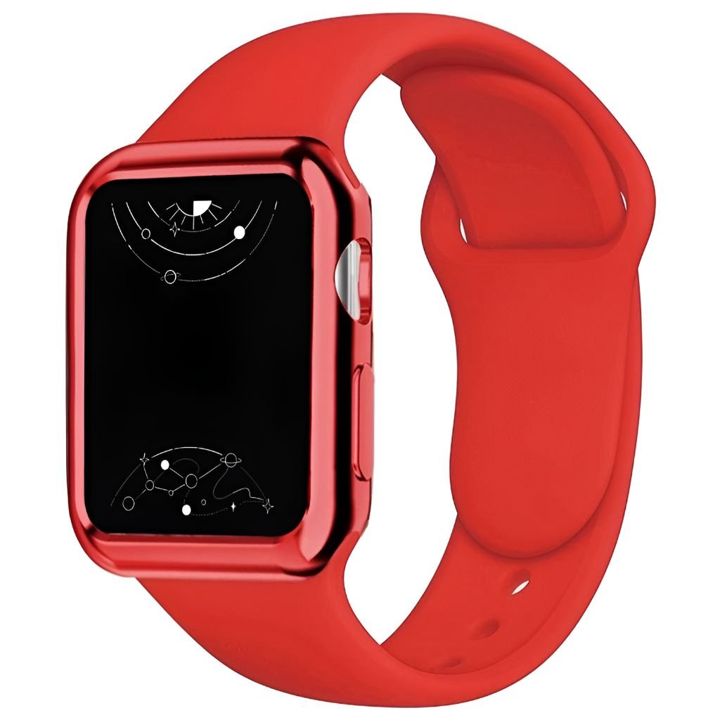 Electus Silicone Band With Case For Apple Watch 1-6+SE