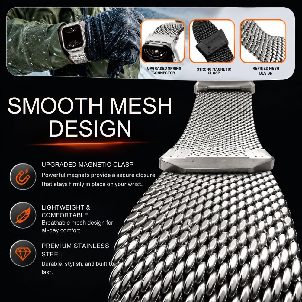 Fidens Stainless Steel Magnetic Mesh Band - Astra Straps