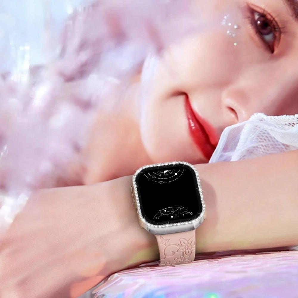 Indigeo Bling Diamond Tempered Glass Case For Apple Watch Series 10 - Astra Straps
