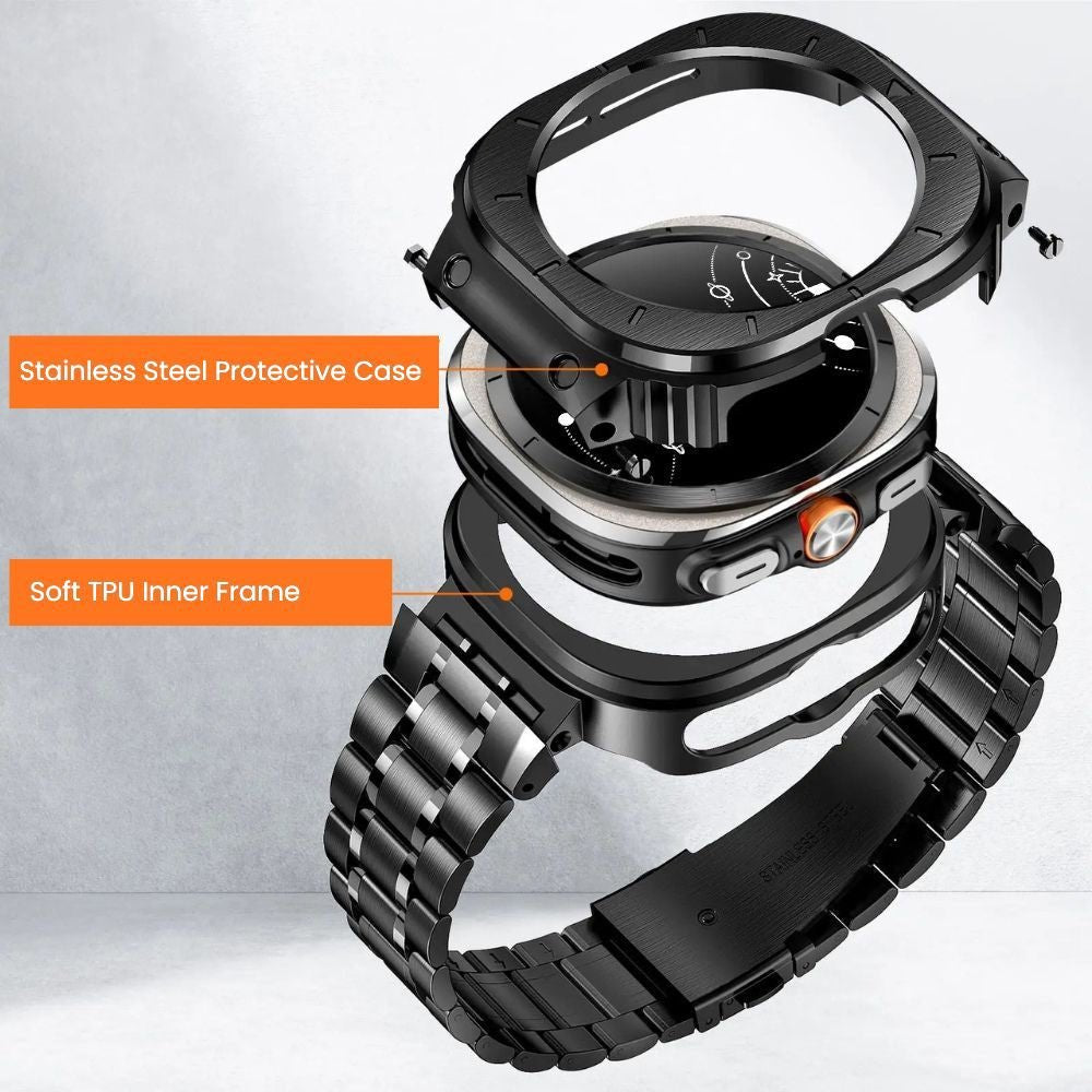 Laudo Stainless Steel Band With Case for Galaxy Watch Ultra - Astra Straps