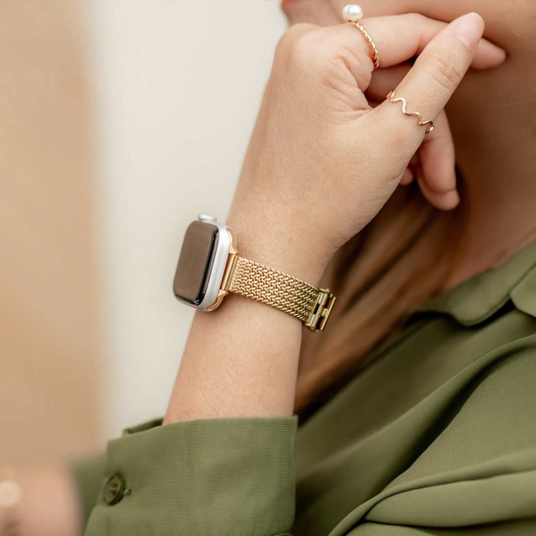 Wrist Apple 40mm Gold Milanese Loop Lea Milanese Slim Stainless