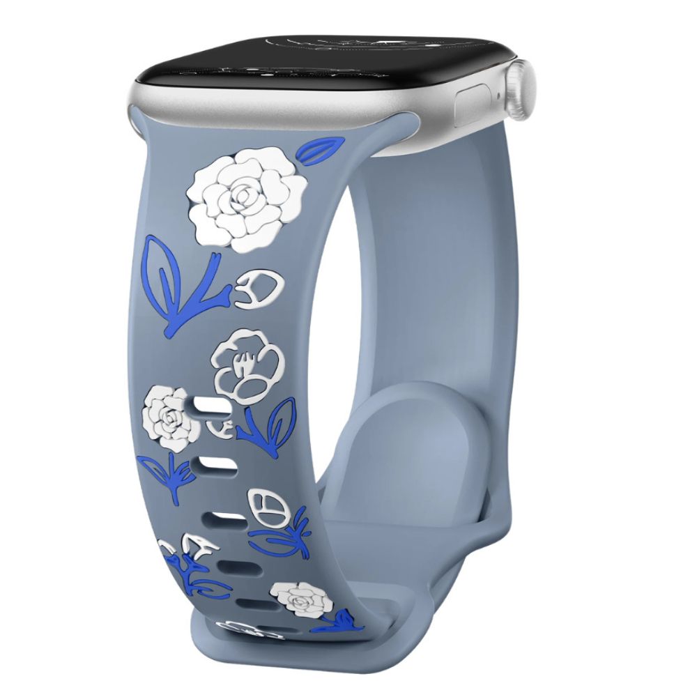 Lenio Engraved Flower Silicone Band - Astra Straps