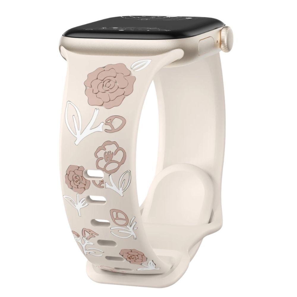 Lenio Engraved Flower Silicone Band - Astra Straps