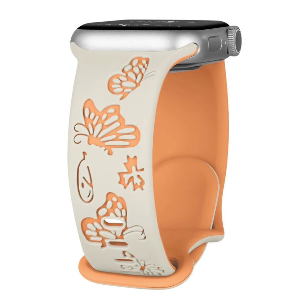 Lepida Engraved Butterfly Silicone Band - Astra Straps