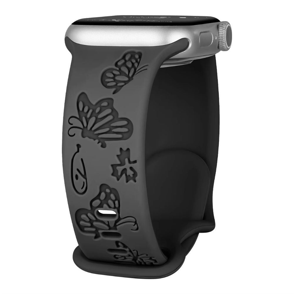 Lepida Engraved Butterfly Silicone Band - Astra Straps
