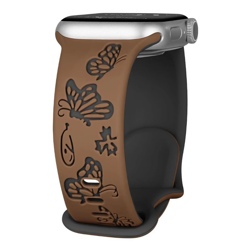 Lepida Engraved Butterfly Silicone Band - Astra Straps