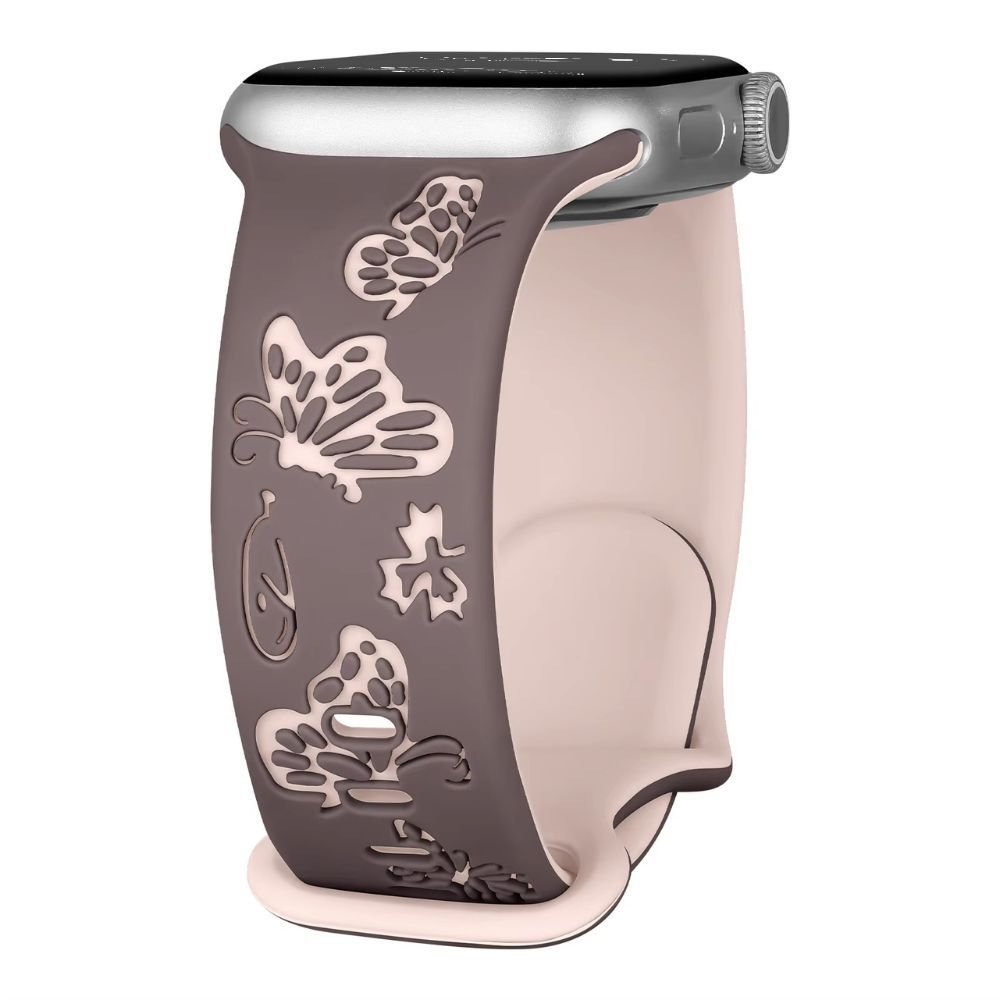 Lepida Engraved Butterfly Silicone Band - Astra Straps