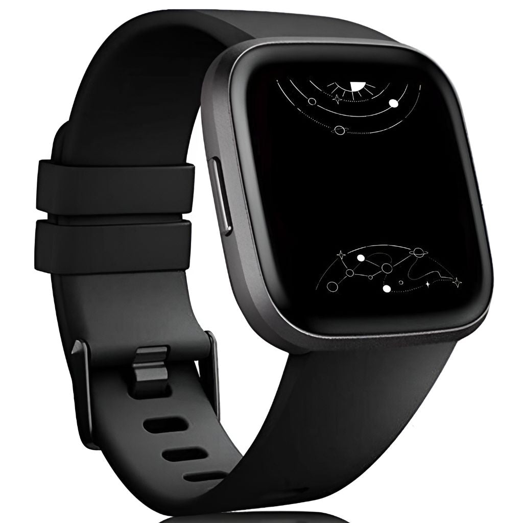 Black fitbit versa with silver band online