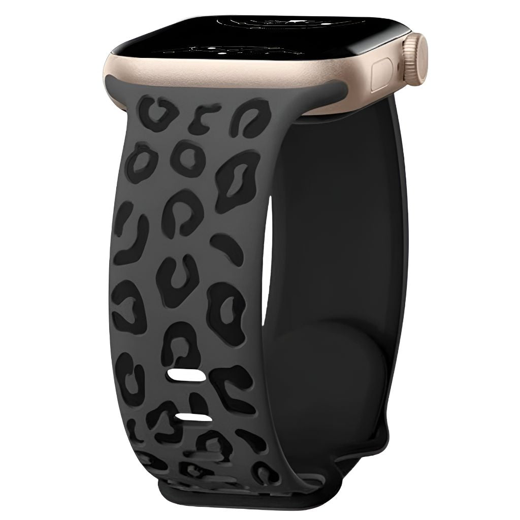 Obvius Silicone Band With Engraved Leopard Pattern - Astra Straps