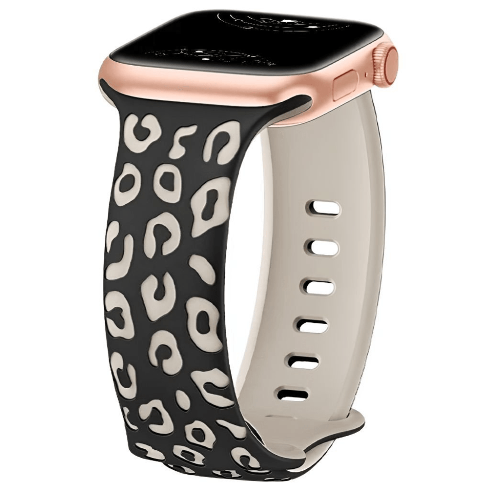 Obvius Silicone Band With Engraved Leopard Pattern - Astra Straps