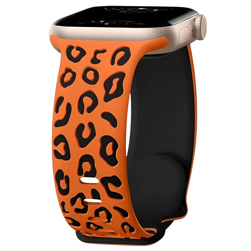 Obvius Silicone Band With Engraved Leopard Pattern - Astra Straps