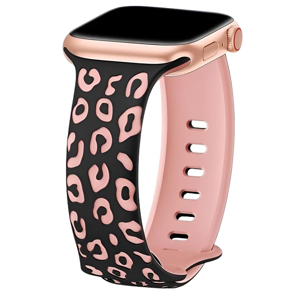 Obvius Silicone Band With Engraved Leopard Pattern - Astra Straps