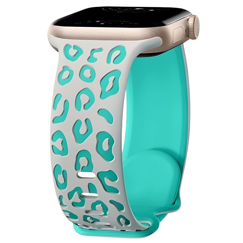 Obvius Silicone Band With Engraved Leopard Pattern - Astra Straps