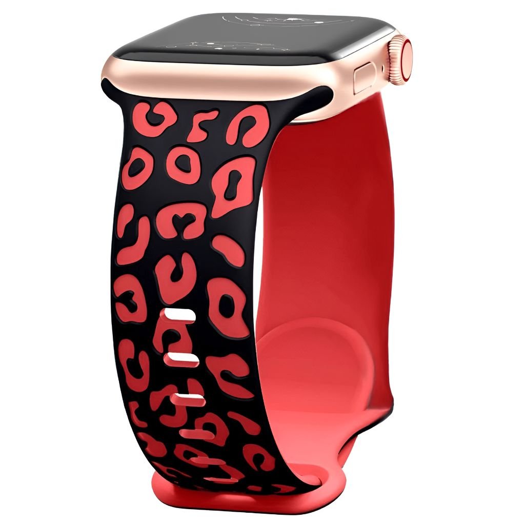 Obvius Silicone Band With Engraved Leopard Pattern - Astra Straps