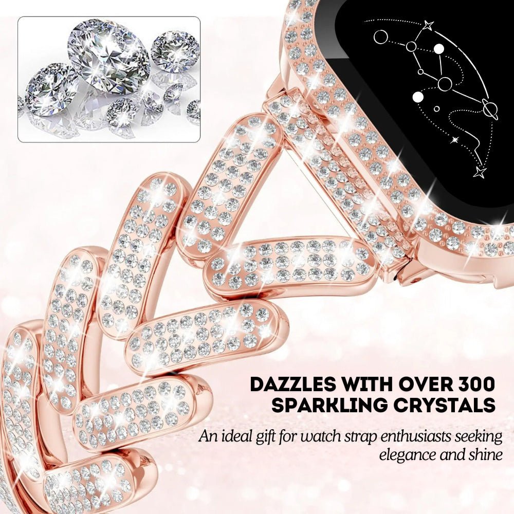 Polleo Diamond Bedazzled Luxury Steel Band - Astra Straps