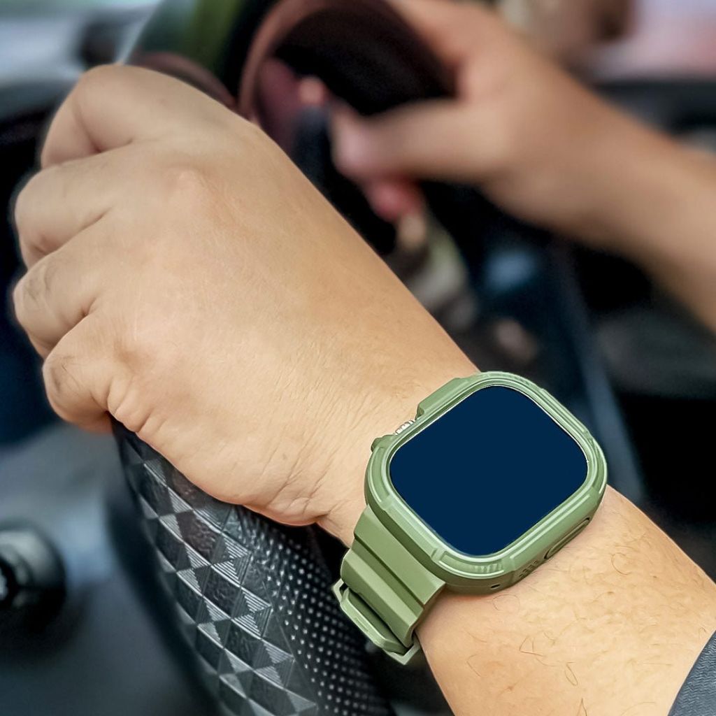 Primus Rugged Silicone Apple Watch Band + Case For Series 1-9, SE, SE2 ...