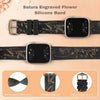 Satura Engraved Flower Silicone Band - Astra Straps