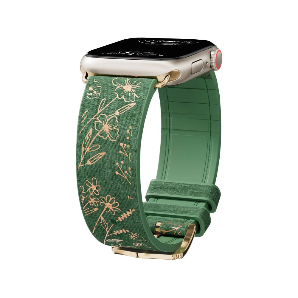 Satura Engraved Flower Silicone Band - Astra Straps