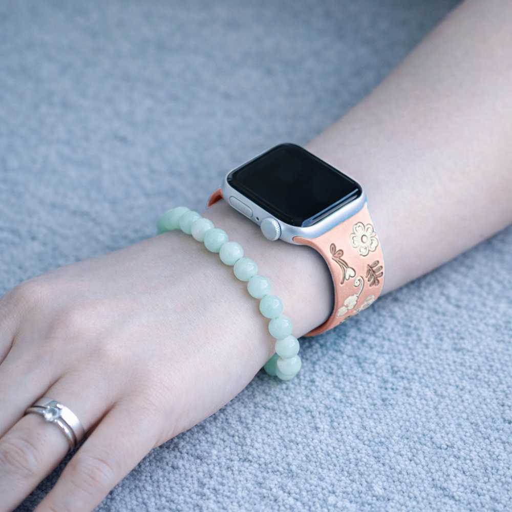 Velox Engraved Flower Silicone Band - Astra Straps