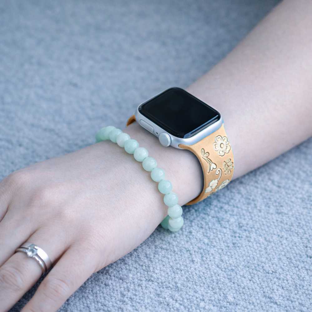 Velox Engraved Flower Silicone Band - Astra Straps