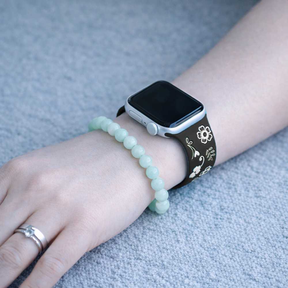 Velox Engraved Flower Silicone Band - Astra Straps