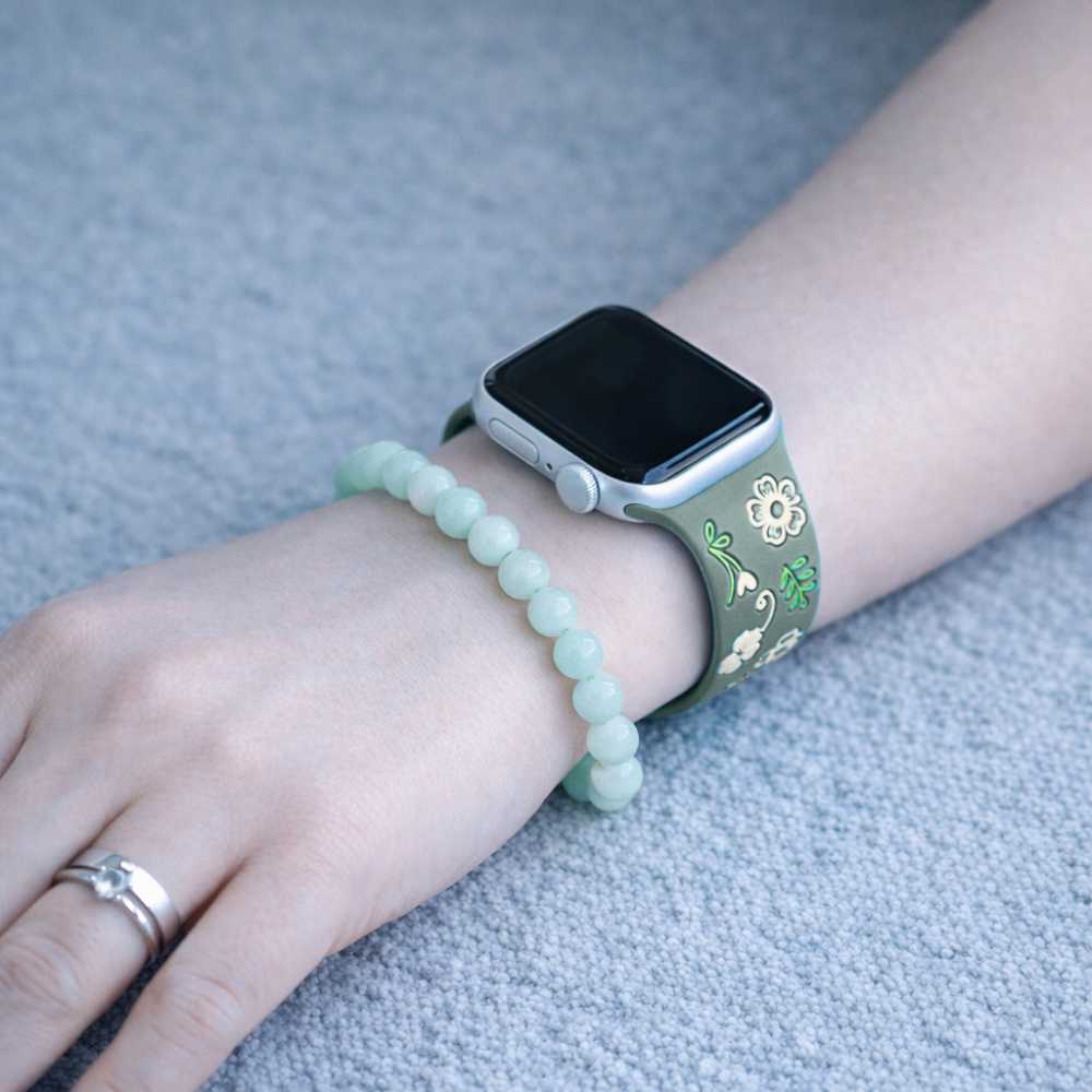 Velox Engraved Flower Silicone Band - Astra Straps