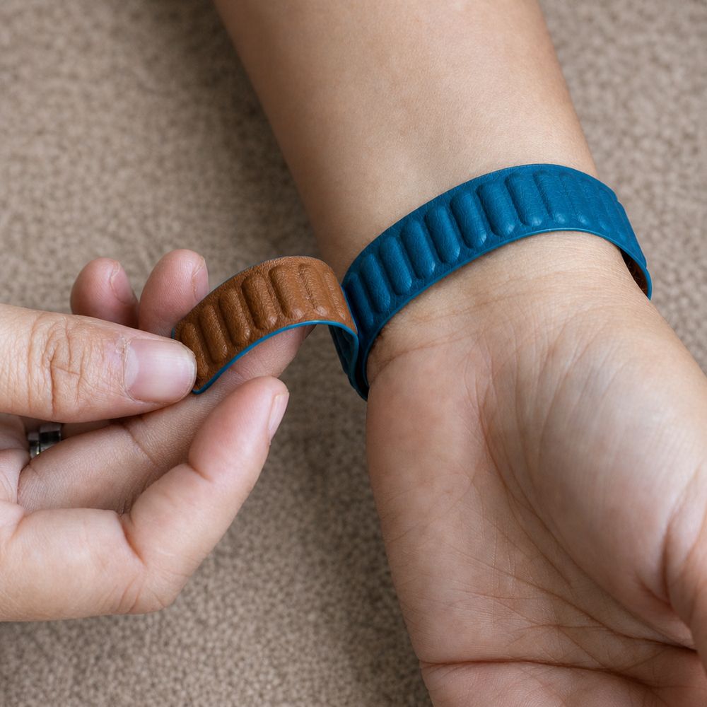 Vistel Slim Leather Link Band - Astra Straps