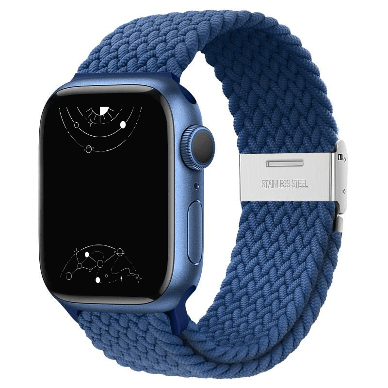 Apple watch blue aluminum case with braided solo loop hot sale