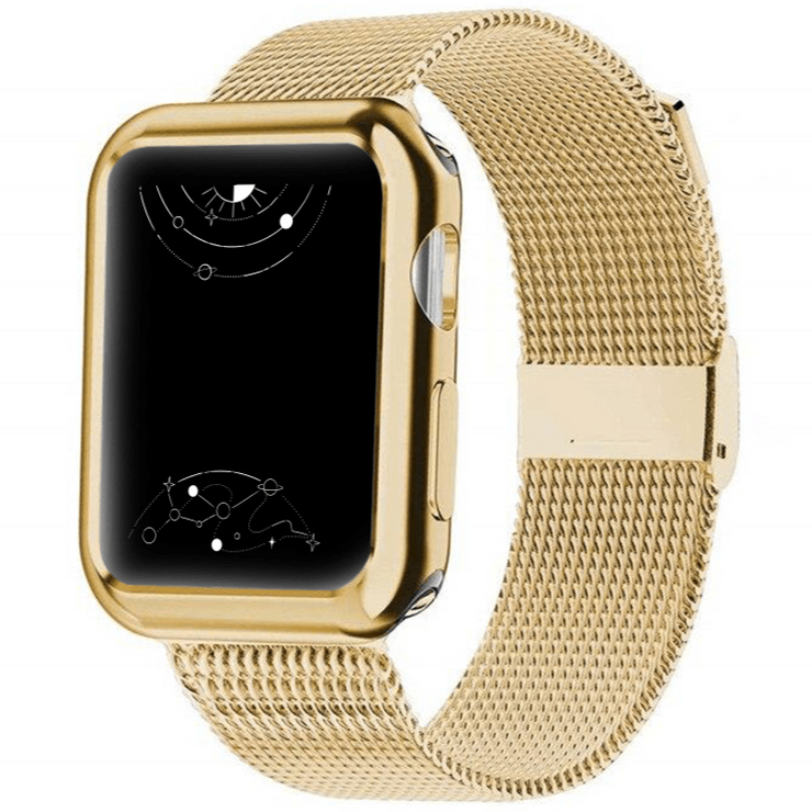 40mm gold stainless steel discount case with gold milanese loop
