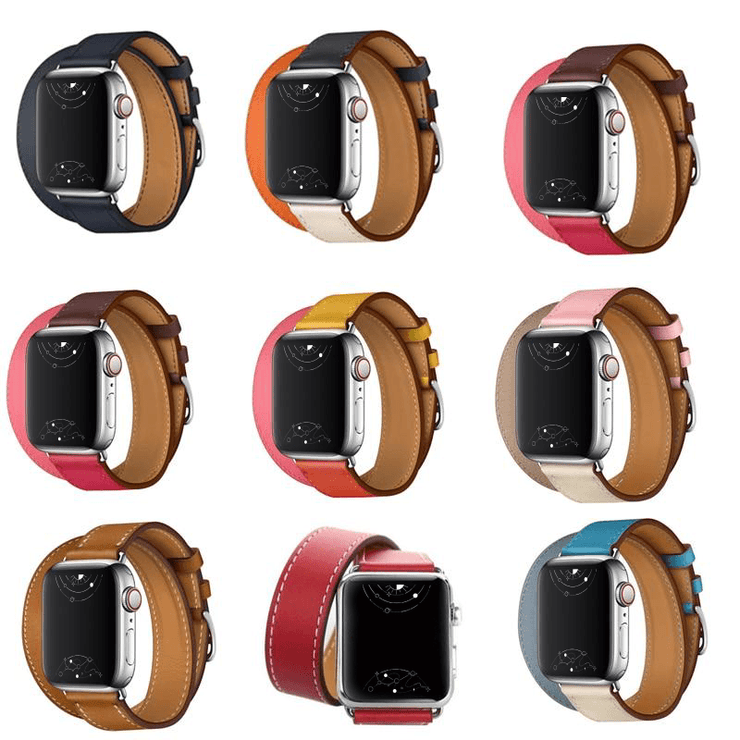 Vogue Wrap Genuine Leather Double Wrap for Apple Watch Band –