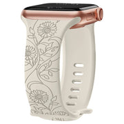 Levo Floral Engraved Silicone Loop Band - Astra Straps