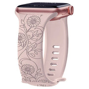 Levo Floral Engraved Silicone Loop Band - Astra Straps