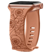 Levo Floral Engraved Silicone Loop Band - Astra Straps