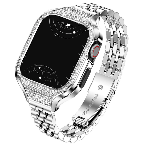 Nitere Stainless Steel Band With Luxury Rhinestone Case - Astra Straps