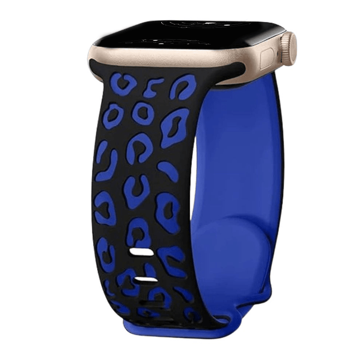 Obvius Silicone Band With Engraved Leopard Pattern - Astra Straps