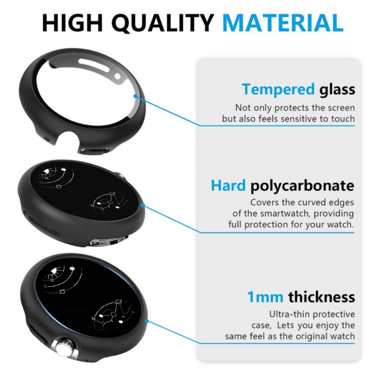 Poli Tempered Screen Protector for Google Pixel Watch with Case - Astra Straps